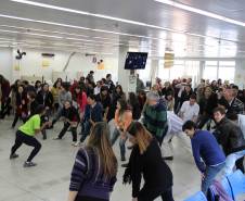 Na sede do Departamento de Trânsito do Paraná participaram das atividades 150 colaboradores. 