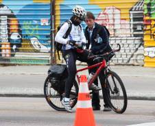 Detran Paraná orienta sobre uso seguro da bicicleta e mostra experiências de ciclistas.Foto:Juliano Pedrozo